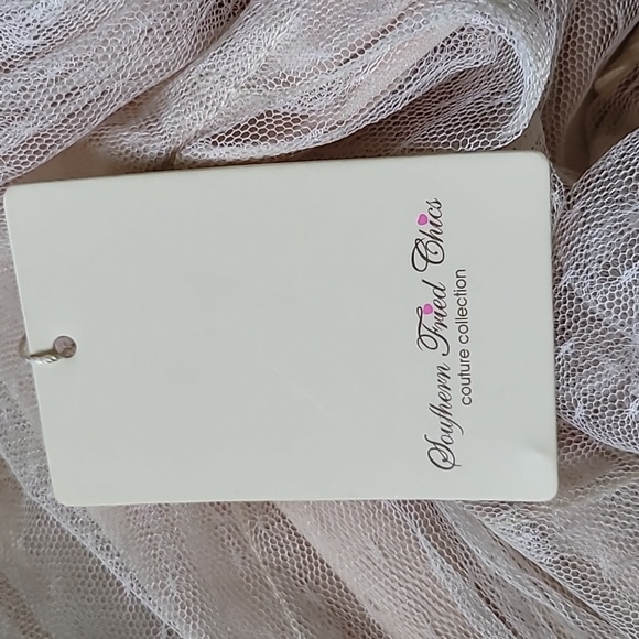 Southern Fried Chics Halter Blush Dress with Lace Details - Picture 6 of 7